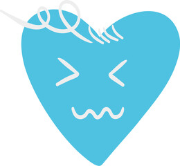 Cartoon Heart Shape Emoji With Emotions Characters