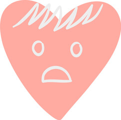 Cartoon Heart Shape Emoji With Emotions Characters