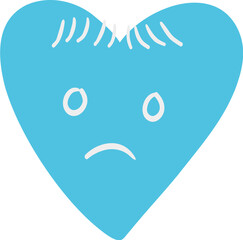 Cartoon Heart Shape Emoji With Emotions Characters