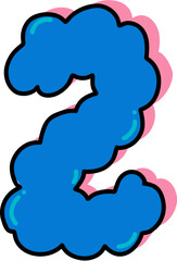 Cartoon Comic Cloud Alphabet Illustration Letters And Numbers And Symbols