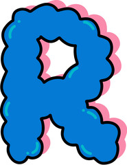 Cartoon Comic Cloud Alphabet Illustration Letters And Numbers And Symbols