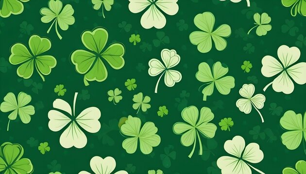 St. Patrick's day seamless pattern with clover background for banner and website created with generative ai