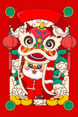 Illustration of the Chinese Lunar New Year dragon