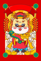 Illustration of the Chinese Lunar New Year dragon