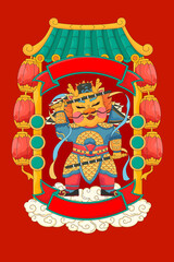 Chinese style illustration to celebrate the Chinese New Year of the Dragon