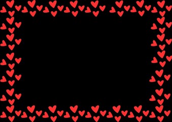 red frame with hearts