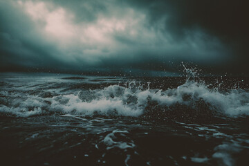 Beautiful seascape with stormy waves