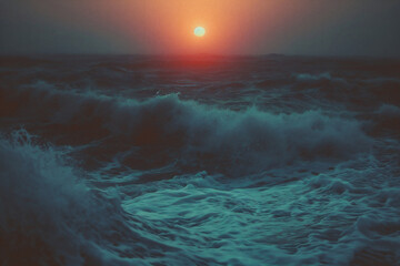 Obraz premium Beautiful seascape with stormy waves