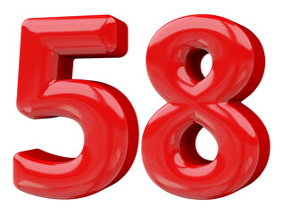 58 number red 3d render