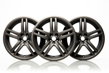 Obraz premium wheels with tires isolated on white background