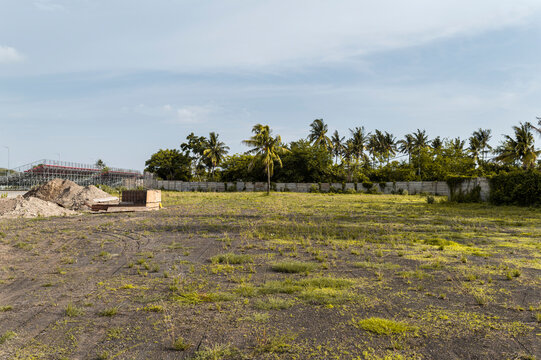 Abandoned plot of land and deforestation on the outskirts of Mandalika Circuit, Indonesia