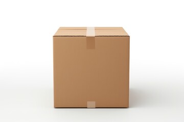 Close-up cardboard box on white background