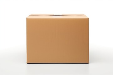 Close-up cardboard box on white background