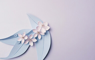 AI art Cherry blossom background paper art style