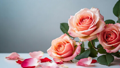 blooming rose on a pristine table, symbolizing love, beauty, and elegance