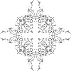 Vector sketch illustration design ornament ornament classical motif vintage ethnic floral icon 