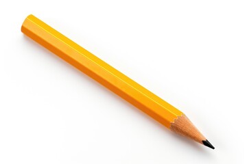 Close-up wooden pencil on white background