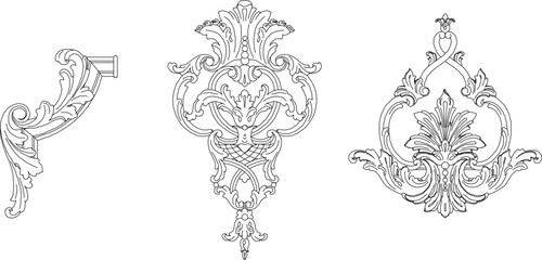 Vector sketch illustration of ethnic vintage classic motif decorative ornament design