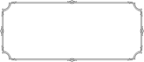 Vector sketch illustration of mirror glass frame design with classic vintage ethnic motifs 