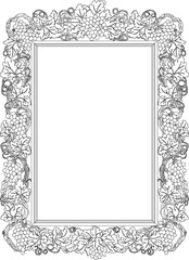 Vector sketch illustration of old ornamental frame design or traditional ethnic vintage classic motif