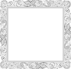 Vector sketch illustration of old ornamental frame design or traditional ethnic vintage classic motif