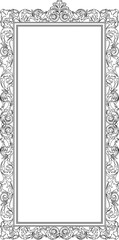 Vector sketch illustration of old ornamental frame design or traditional ethnic vintage classic motif