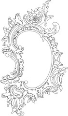 Vector sketch illustration of old ornamental frame design or traditional ethnic vintage classic motif