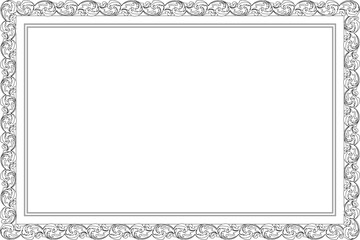 Vector sketch illustration of old ornamental frame design or traditional ethnic vintage classic motif