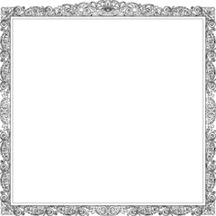 Vector sketch illustration of old ornamental frame design or traditional ethnic vintage classic motif 