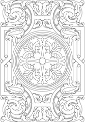 Vector sketch illustration of ornamental design with classic vintage ethnic traditional floral animal natural motifs