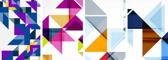 Triangle poster set for wallpaper, business card, cover, poster, banner, brochure, header, website