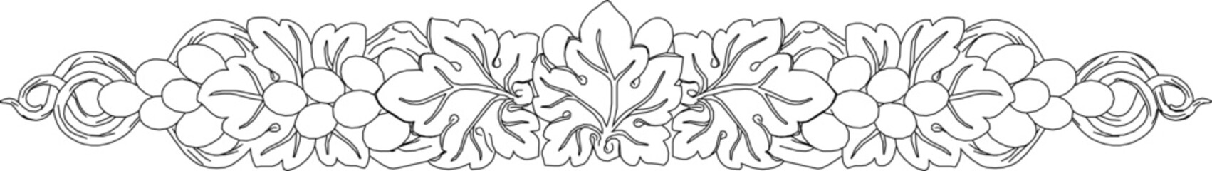 Vector sketch illustration of traditional floral natural classical vintage ethnic motif decorative ornament design 