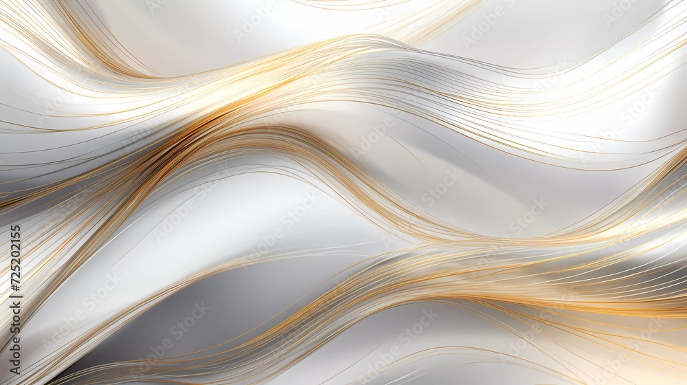 Fototapete abstract silver background with net-shaped gold lines. generative ai