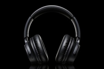 Fototapeta na wymiar Close-up headphones on a black background