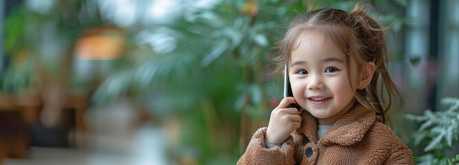 On the phone, a young girl laughs.