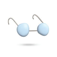 3D eye glasses on white background. Plasticine cartoon style icon. Vector illustration design.