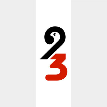 Vectors are monograms of the numbers 23 and bird.