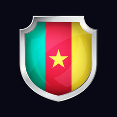 Cameroon Silver Shield Flag Icon