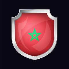 Morocco Silver Shield Flag Icon