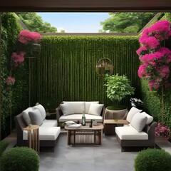 Fototapeta premium living room with flowers