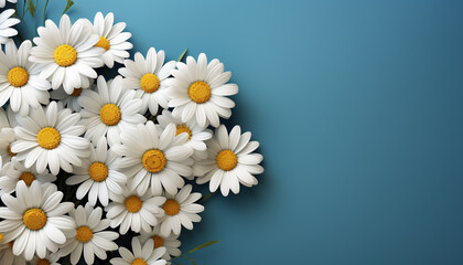 Fototapeta premium Freshness of summer Chamomile plant blossoms in nature meadow generated by AI