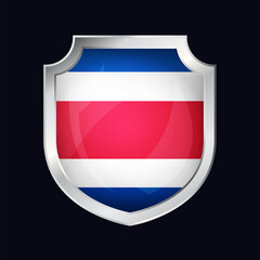Costa Rica Silver Shield Flag Icon