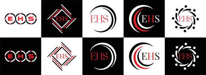 EHS logo. E H S design. EHS letter. EHS, E H S letter logo SET design. Initial letter EHS linked circle uppercase monogram logo. E H S letter logo SET vector design. EHS letter logo design	
