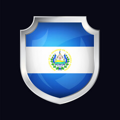 El Salvador Silver Shield Flag Icon