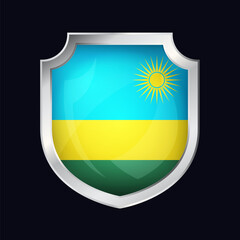 Rwanda Silver Shield Flag Icon