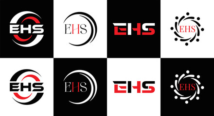 EHS logo. E H S design. EHS letter. EHS, E H S letter logo SET design. Initial letter EHS linked circle uppercase monogram logo. E H S letter logo SET vector design. EHS letter logo design	
