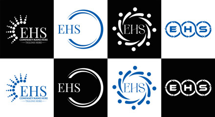 EHS logo. E H S design. EHS letter. EHS, E H S letter logo SET design. Initial letter EHS linked circle uppercase monogram logo. E H S letter logo SET vector design. EHS letter logo design	
