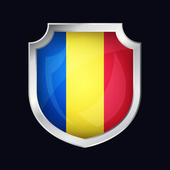 Romania Silver Shield Flag Icon