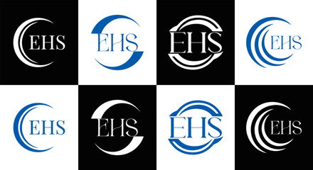 EHS logo. E H S design. EHS letter. EHS, E H S letter logo SET design. Initial letter EHS linked circle uppercase monogram logo. E H S letter logo SET vector design. EHS letter logo design	
