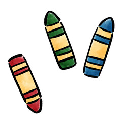 ゆるくてかわいいクレヨンの手描きイラスト素材